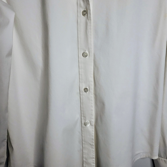 Theory Larissa Women's White Button Up Career Wear Elevated Basics Shirt Size L - Picture 8 of 16